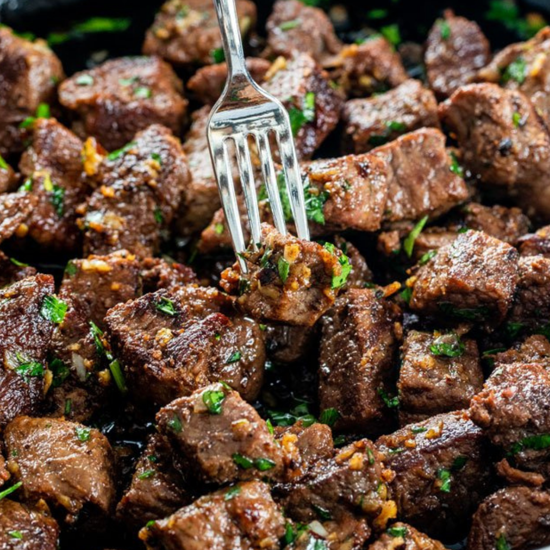 Garlic Butter Steak Bites &ndash; Rankin Beef