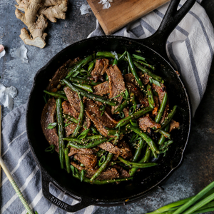 Skirt Steak with Blistered Green Beans