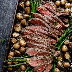 Sheet Pan Parmesan Steak And Potatoes