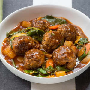 Meatball Ragout with Swiss Chard