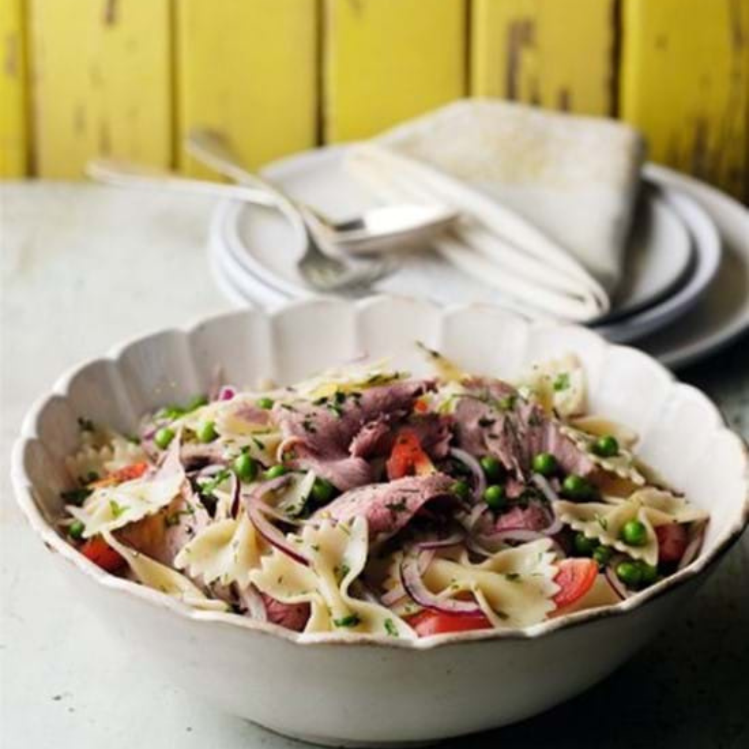 Beef, Pasta and Pea Salad with Herb Dressing